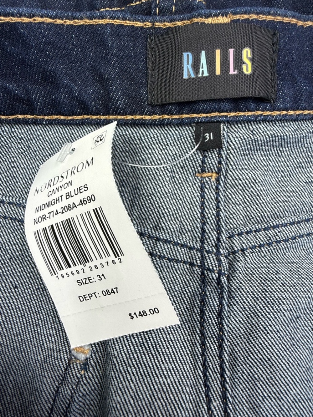 Rails High Waisted Mini Skirt Denim 31 Midnight Blue NWT - Picture 10 of 12